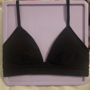 Calvin Klein Women's Modern Cotton Triangle Black Bralette Size Small